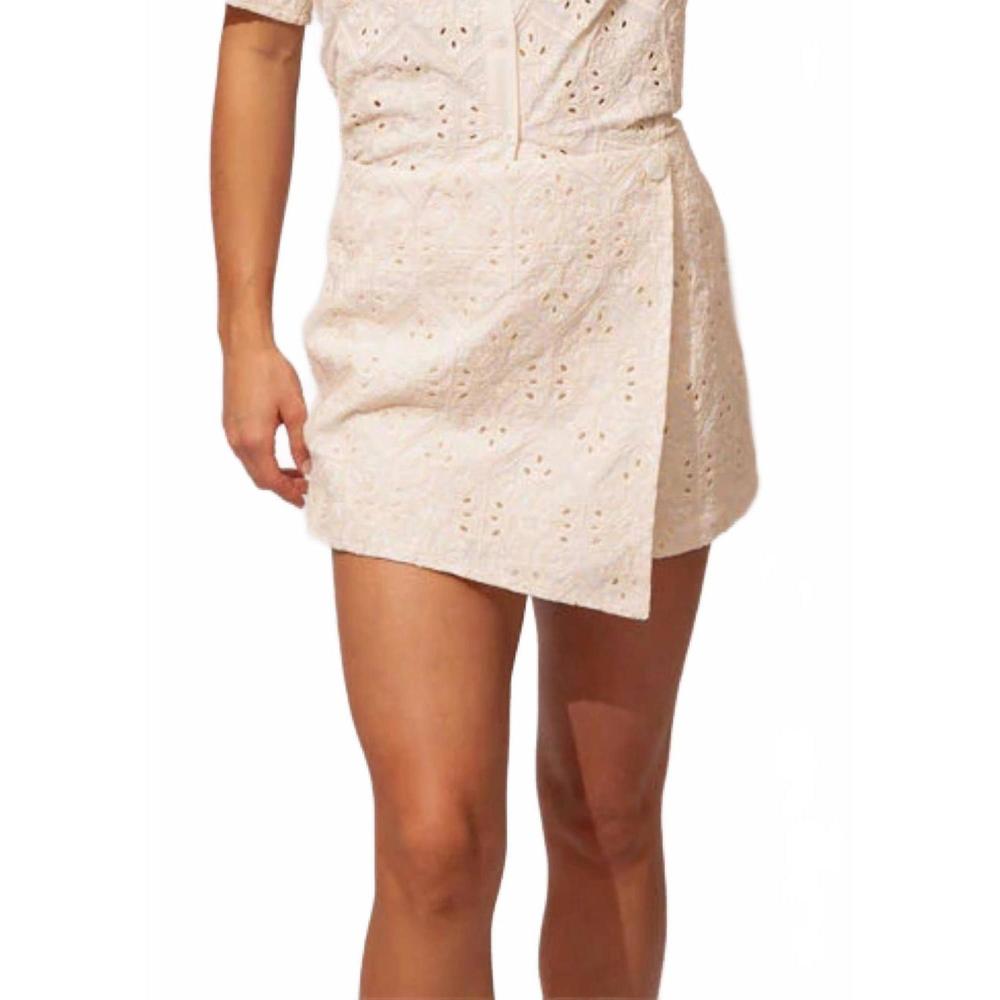 NEW RAISONNEL leona eyelit mini skort in cream